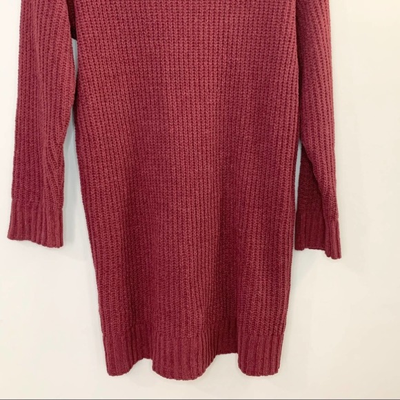 AMERICAN EAGLE Maroon Chenille Mock Sweater Dress - Picture 7 of 7